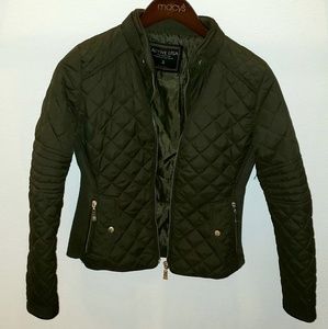 Navy Green Quilted Jacket